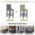 thumbnail image 5 of Grass Green Bar Stool Cover Set of 2, Farmhouse Burlap Solid Green Modern Linen Texture Stretch Bar Chair Cover, Removable Washable Pub Counter Stool Chair Slipcover for Kitchen Dining Room Pub Cafe, 5 of 9