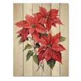 thumbnail image 3 of Designart "Monochrome Poinsettia Serenity I" Floral & Botanical Print on Natural Pine Wood, 3 of 5