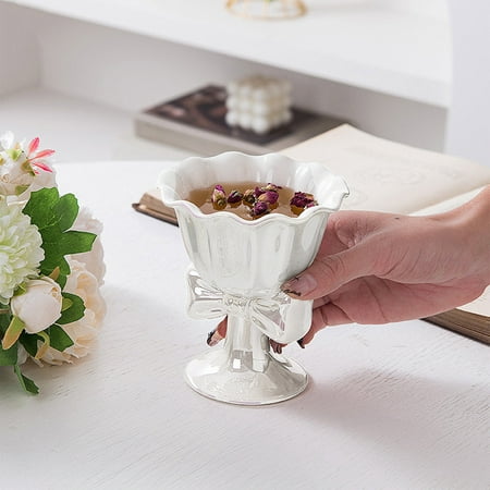 

Kayannuo Christmas Clearance Footed Dessert Bowl Cute Ice Cream Bowls Sundae Cup Yogurt Bowl Serving Dish With Bow For Fruit Snack Cocktail Salad Or Pudding