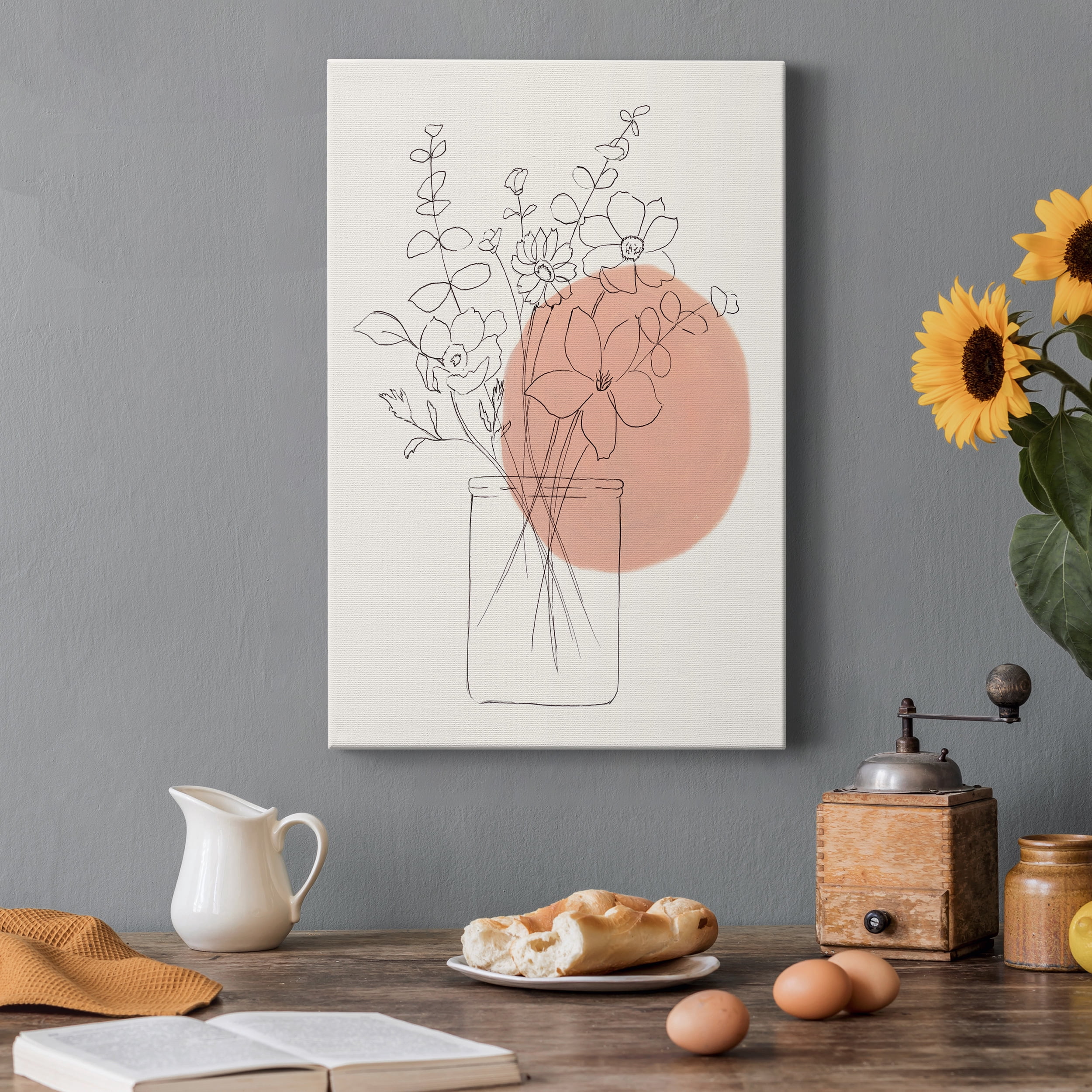 Contemporary Wildflower Bouquet Premium Gallery Wrapped Canvas - Ready to Hang - 32 x 48