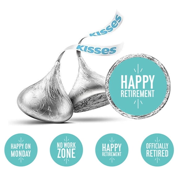 Darling Souvenir Candy Chocolate Labels 190 Pcs Retirement Theme Stickers-Light Blue