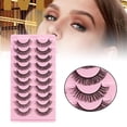 thumbnail image 3 of 10 Pairs Russian Strip Lashes Curly Handmade   F  19x10.5x1.5CM, 3 of 7