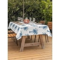 thumbnail image 4 of 60x120 Inch Outdoor Tablecloth with Umbrella Hole Zipper Rectangle Blue Palm Trees Rectangular Tablecloths Outside Waterproof Summer Botanical Tropical Plants Patio Table Cloth Cover for Picnic Party, 4 of 8