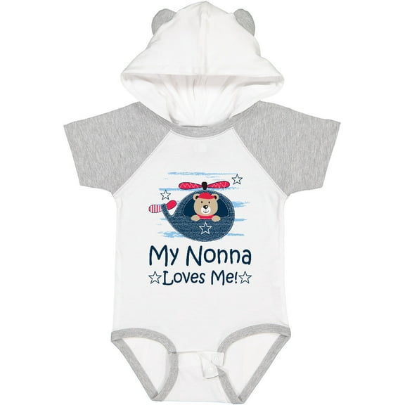 Inktastic My Nonna Loves Me Grandson Bear Boys Baby Bodysuit