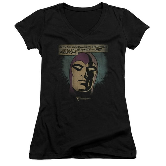 Phantom Evildoers Beware Junior Women's T-Shirt V-Neck Black