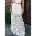 thumbnail image 5 of Women'S Lace Hollow Out Sheer Midi Skirt High Waist Jacquard A Line Pencil Skirt Elegant Chic, 5 of 9