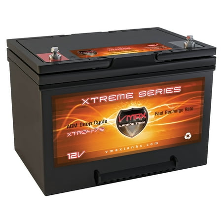 XTR34-75 12 Volt 75AH Deep Cycle, XTREME AGM 12V Group 34 (Best 12 Volt Deep Cycle Battery For Rv)