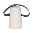 thumbnail image 6 of Marble Cone Sculpture Figurine with Leather Handle for Home and Bathroom Decor - Decorative Object for Office and Room - Ornament for Living Room, Shelf and Coffee Table Display - 5", Black & White, 6 of 13