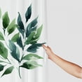 thumbnail image 3 of GOSMITH Banana Leaves Decorative Watercolor Green Leaves Banana Tree Tropical Plant Shower Curtain White, 3 of 6