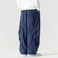 thumbnail image 6 of LMOIPLI Loose Cargo Parachute Pants with Drawstring Pockets Comfortable Wide Leg Casual Trousers Fashionable Outdoor Daily Wear Great for Sports and Relaxation Blue M, 6 of 6