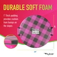 thumbnail image 3 of Flybar Kids 26" Pink Plaid Foam Saucer Disc Snow Sled for Kids with Slick Bottom for Kids, Ages 6+, 3 of 10
