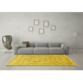 thumbnail image 3 of Ahgly Company Machine Washable Indoor Round Animal Yellow Traditional Area Rugs, 3' Round, 3 of 4