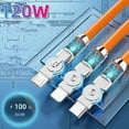thumbnail image 2 of 100W Rotating 3-in-1 Charging Cable, Fast Charger Cord with Reinforced Braiding for Phones, Tablets, & Laptops, 2 of 5