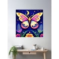 thumbnail image 2 of Butterfly Floral Poster Wall Art, Modern Wall Decor For Living Room Bedroom, 24x24 UNFRAMED, 2 of 3