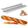 thumbnail image 2 of Bandeja para hornear de acero inoxidable, bandeja para hornear baguette con 2 ranuras, bandeja para hornear pan, innovación moderna, 2 of 8