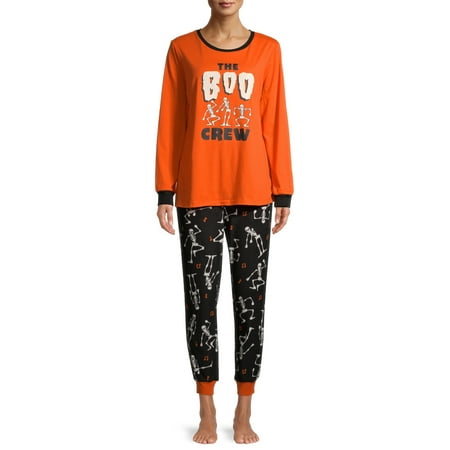 Women's Matching Family Halloween Pajamas Boo Crew, 2-Piece Set