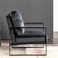 thumbnail image 3 of US Pride Furniture Hosam 25.4" Velvet Upholstery Metal Arms Chair Black, 3 of 6