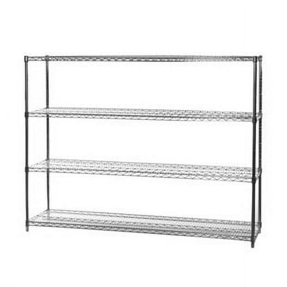Shelving Inc. 18" d x 60" w x 96" h Chrome Wire Shelving with 4 Shelves