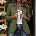 thumbnail image 4 of Naotn Open‑Front Ruffled Lapel Collar Jacket for Women Fall Trendy Casual Long Sleeve Button Down Outerwear, 4 of 10