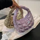 thumbnail image 4 of 2024 New Korea Cloud Bags para mujer Mini bolso de mano acolchado circular para teléfono elegante llavero bolso de mano plisado debajo del brazo, 4 of 5