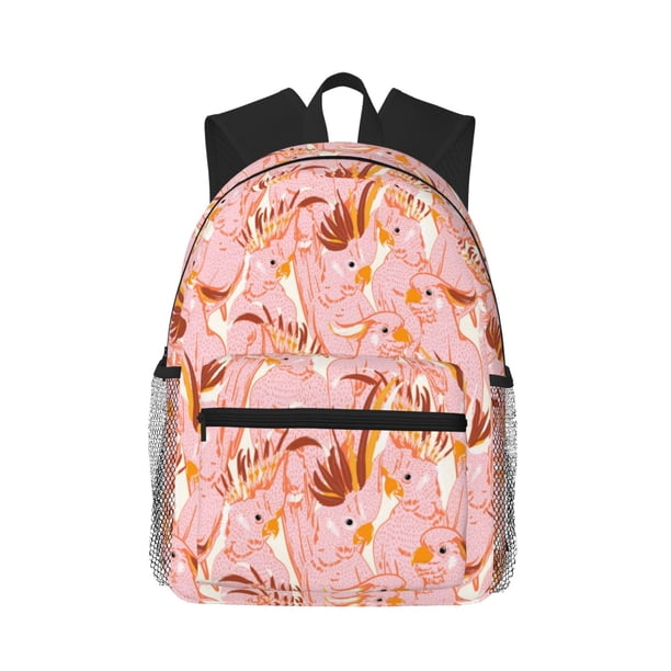 Easygdp Pink Cockatoo Birds Mochila Casual para Portátil, Mochila para Escuela, Viajes, Negocios