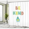 thumbnail image 4 of Ambesonne Be Kind Shower Curtain, Simple Bird and Lettering, 69"Wx70"L, Pastel Yellow and Multicolor, 4 of 4