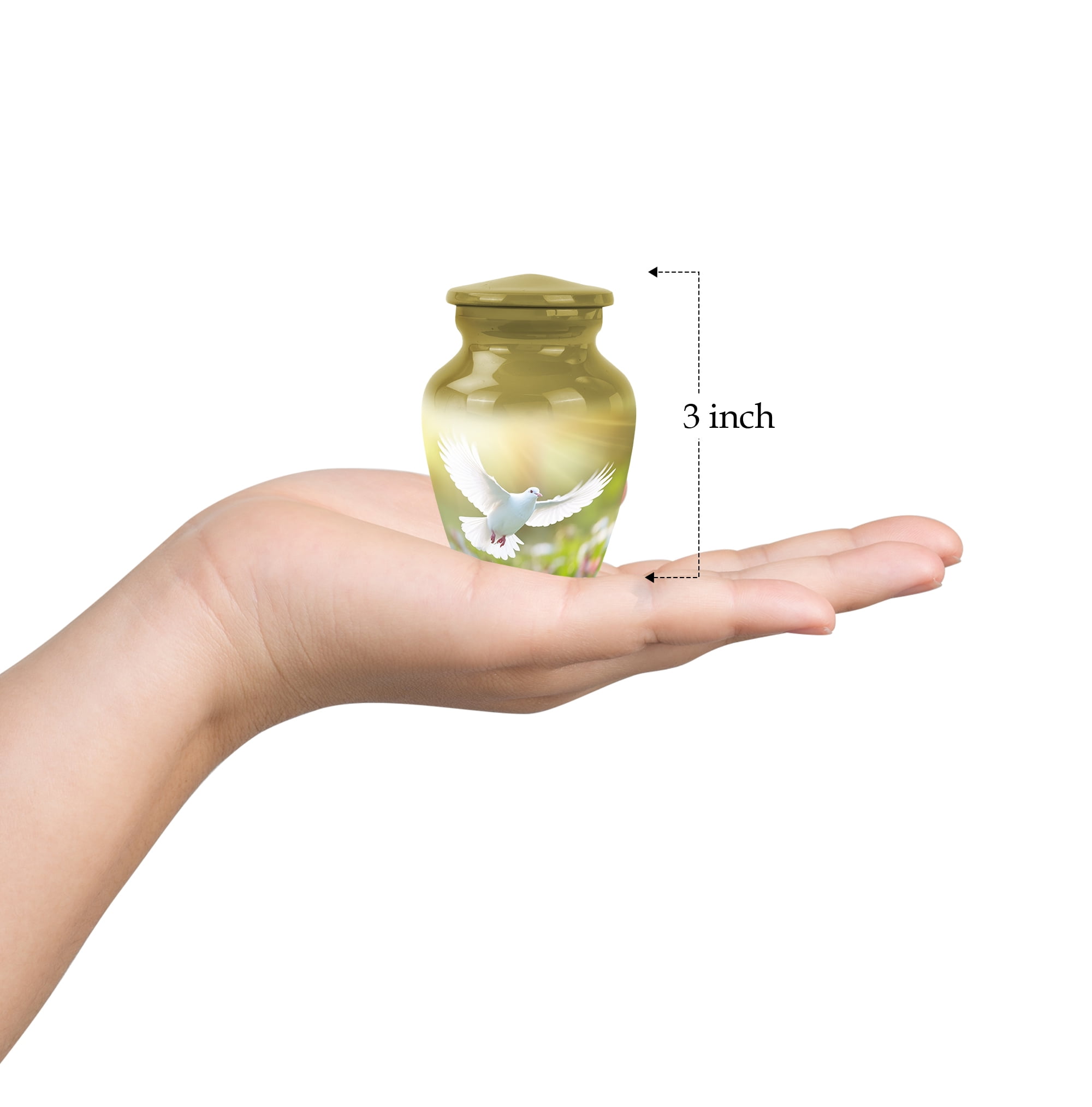 Peaceful Dove Memorial Keepsake - Cremation Urns For Human Ashes Adult Male - Burial Urns For Humans Ashes Remains - Decorative Urns For Ashes - Urns For Ashes Adult Mother (Size -3Inch, 1Pcs)