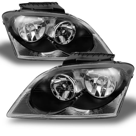 Fit 2004 2005 2006 Chrysler Pacifica Suv Black Headlights Headlamps Fit 2004 2005 2006 Chrysler Pacifica Suv Black Headlights Headlamps Replacement