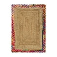 thumbnail image 3 of Unique Loom Braided Jute Collection Area Rug - Manipur (2' x 3' 1" Rectangle Natural/Blue), 3 of 7