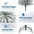 thumbnail image 4 of 6Ft Prelit Snow Flocked Pencil Christmas Tree, Slim Artificial Xmas Tree with 170 Warm White Lights, 332 Snow Branch Tips, Metal Stand for Christmas Decoration, Home, Office, 4 of 7
