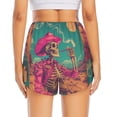 thumbnail image 4 of Uemuo Western Desert Skull Cowboy (2) Pattern Women's Athletic Shorts High Waisted Running Shorts with Liner Pockets Gym Elastic Workout Shorts-XX-Large, 4 of 9