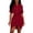 Red, variant on Shirt Dresses for Women Turndown Collar Button Waist Short Sleeves Summer Casual Dress