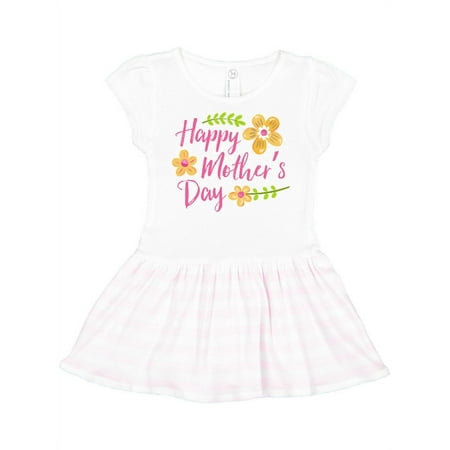 

Inktastic Happy Mothers Day with flowers Gift Toddler Girl Dress