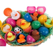 Fun Kids Cute Mini Rubber Duck Toys 2.5" Filled Easter Eggs, Assorted, 8 Pack