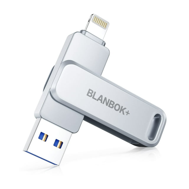 Unidad flash USB BLANBOK+ de 128 GB con certificación MFi para iPhone