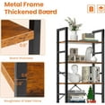 thumbnail image 5 of 5 Tier Wooden Bookshelf Storage Shelves Organizer Retro Bookshelf Plant Display Shelf for Living Room Home Office Balcony - Rust Brown, 5 of 11