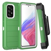 Xhy Samsung Galaxy A53 5G Case with Belt Clip Holster Military Grade Full Body Multilayer Drop Shock Protection 3 in 1 Rugged Durable Detachable for Samsung A53 5G Phone - Green White