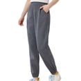 thumbnail image 2 of Bixock Toddler Boys and Girls Sweatpants Cotton Elastic Waist Jogger Pants Kids Elastic Waist Solid Color Side Pocket Slim Stretch Fall Campus Sport Daily Wear Size 12-13Years, 2 of 6