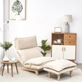 thumbnail image 4 of Lazy Chair with Ottoman, Upholstered Accent Lounge Chair with Footstool, Single Sofa Chair with Adjustable Backrest, Foldable Recliner Chair Set for Living Room, Bedroom, Balcony, White, 4 of 9