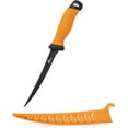 thumbnail image 1 of BLUEWING Couteau à Filet 1 Pce Lame en Acier Inoxydable Couteau à Désosser avec Poignées Antidérapantes et Étui de Protection, Taille 7 Po, Orange, 1 of 7
