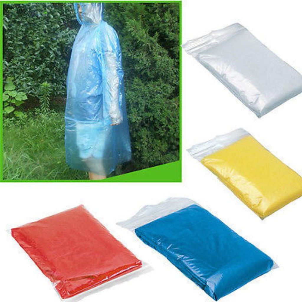 Thick Emergency Waterproof Rain Poncho with Drawstring Hood Raincoat for Men Women Plastic Clear Rain Gear for Disney Hiking Travel Concerts Rain Ponchos for Adults Disposable 
