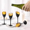 thumbnail image 3 of 4-pack Black Stemmed Champagne Flutes - 8oz Wedding/party Glassware, 3 of 5