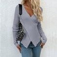 thumbnail image 2 of QASIEATN Sweaters for Graceful Ladies Fashion, Fashion V Neck Long Sleeve Solid Color Pullover Sweater Knitting Top, Womens Fall Tops, 2 of 7