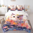 thumbnail image 1 of YST Ensemble de Douillette Chat de Dessin Animé, 7 Pcs, Très Grand Lit, Anime 3D Kawaii, Polyester, 1 of 5