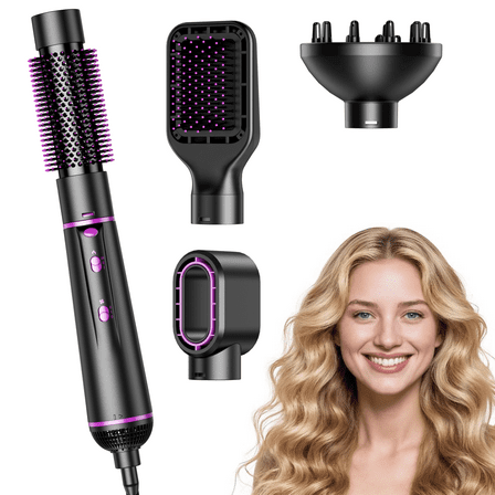 ONSON Hair Dryer Brush Set, 1" 4 in 1 Hot Air Brush, Drying, Volumizer Hair Styling Tools, Black