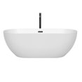 thumbnail image 2 of Brooklyn 67 Inch Freestanding Bathtub in White with Floor Mounted Faucet, Drain and Overflow Trim in Matte Black, 2 of 5
