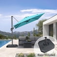 thumbnail image 4 of PURPLE LEAF 8 Feet Square Cantilever Umbrella Patio Umbrella with Base Outdoor Umbrella Aluminum Offset with 360-degree Rotation for Garden Deck Pool Patio, Turquoise Blue, 4 of 14