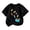 T10-Black, variant on Glisme Girl Tops Short Sleeve T Shirts Crewneck Cartoon Pattern Tee Cute Toddler Wear Red