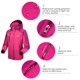 thumbnail image 2 of Chaqueta Irfora Lixada chaqueta impermeable impermeable a prueba de viento ropa deportiva senderismo al aire libre que viaja deportes de ciclo desmontable capa con capucha para las mujeres Irfora Chaqueta, 2 of 7