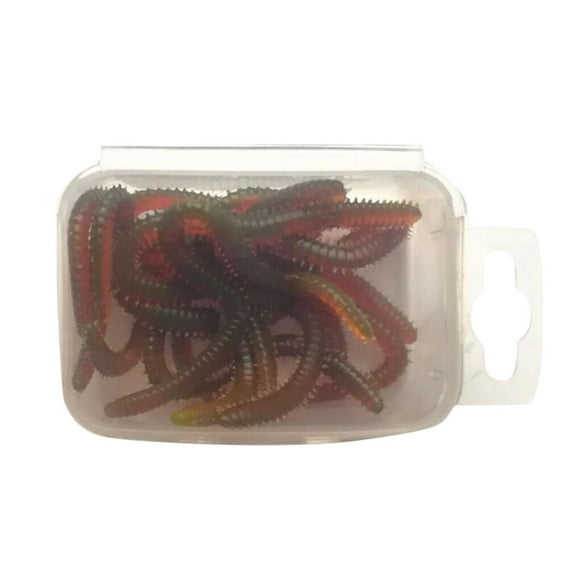 15Pcs Red Fishing Worms Artificial Fishing Fishy Smell Lures Worms Fishy Smell Lures Soft Bait Fishing Tool